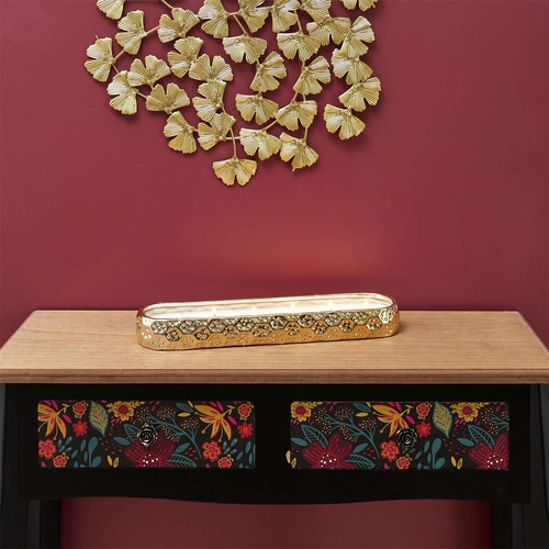 Zlatá vonná svíčka obdélníková Intesi Senteur moderní do obýváku 39 cm