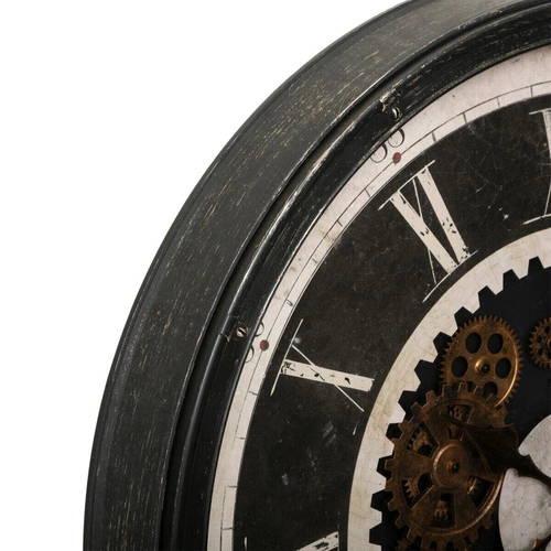 Velké nástěnné hodiny Charly 76 cm černé retro tichý strojek do obýváku Atmosphera