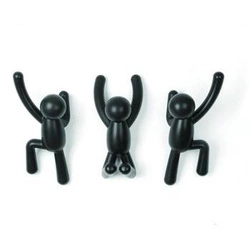 Nástěnný věšák Buddy černý Umbra moderní do předsíně sada 3 kusy