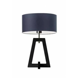 Noční lampička do ložnice Clio LYSNE modrá moderní dřevěná s látkovým stínidlem na míru