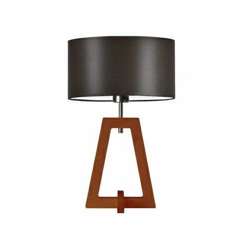 Noční lampička do ložnice Clio hnědá moderní s látkovým stínidlem dřevěná glamour LYSNE