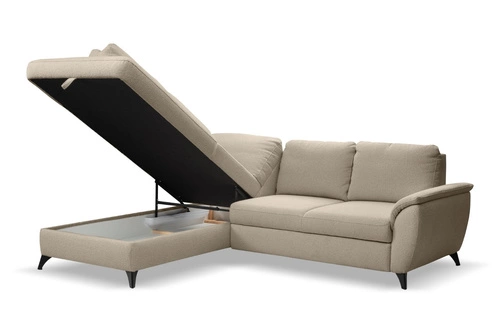 Rohová rozkládací pohovka levá béžová Nevada do obýváku s úložným prostorem moderní Intesi