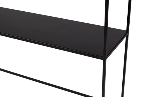 Moderní úzký konzolový stolek STAM 280 NORDIFRA do předsíně a obývacího pokoje s policí, černý šedý