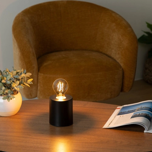 Moderní noční lampička Saba černá kovová do ložnice a obýváku Atmosphera 10,5 cm