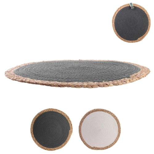 Kulatá bílá prostírka z mořské trávy Seagrass 38 cm Intesi boho do jídelny