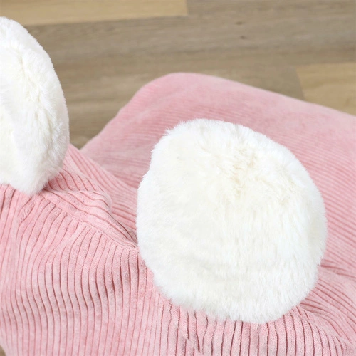 Dětský taburet Lievre růžový manšestrový s oušky do dětského pokoje moderní 55 cm