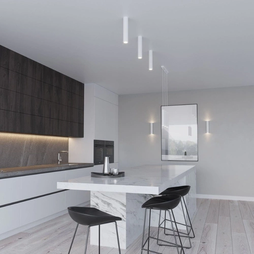 Závěsné svítidlo trojité Lagos bílé moderní do obýváku kuchyně nad ostrůvek 90 cm