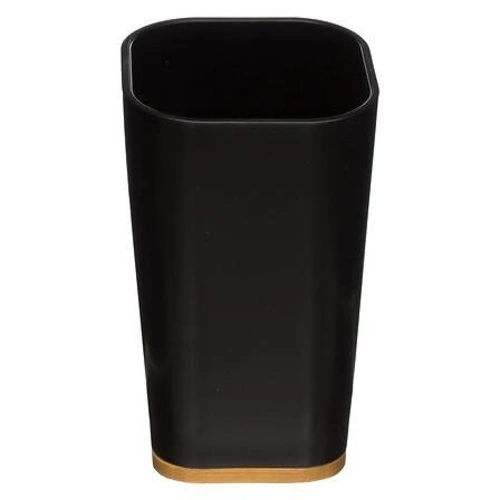 Koupelnová sada Natureo černá s bambusovou mýdlenkou a kelímkem na kartáčky