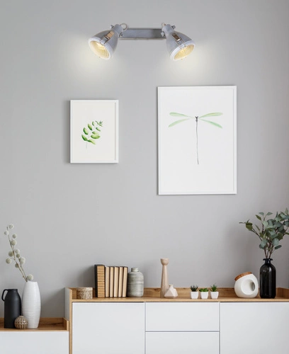 Moderní stropní svítidlo Crodo šedé kovové 2bodové nastavitelné do obýváku