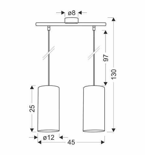 Závěsná lampa Ballo černá 2x60 E27 ořechové stínidlo