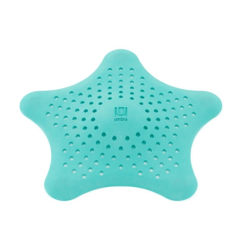 Umbra Starfish tyrkysové gumové sítko do dřezu a vany moderní do koupelny 16 cm