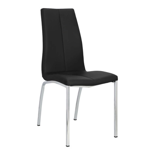 Jídelní židle Asama Actona černá čalouněná ekokůže moderní s kovovými nohami