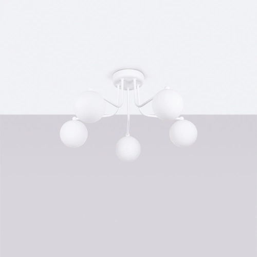 Lustr Astral 5 bílý minimalistický skleněné koule moderní Sollux Lighting