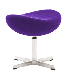 Čalouněný taburet Jajo kašmír inspirovaný Egg fialový do obýváku moderní D2.DESIGN