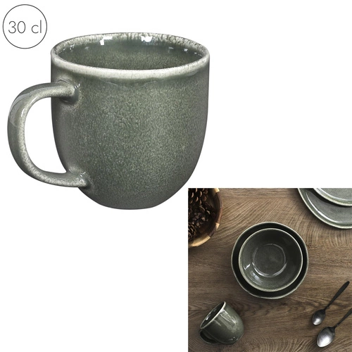 Keramický hrnek Black Forest Intesi 300 ml zelený moderní na kávu a čaj