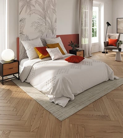 Bavlněné povlečení 260x240 Atmosphera béžové s tuftováním do ložnice Oeko-Tex