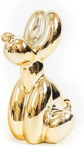 Dekorativní figurka pes balónek zlatý HV decor moderní do obýváku na komodu 24 cm