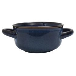 Keramická polévková miska Temps modrá 600 ml s uchy vintage Intesi