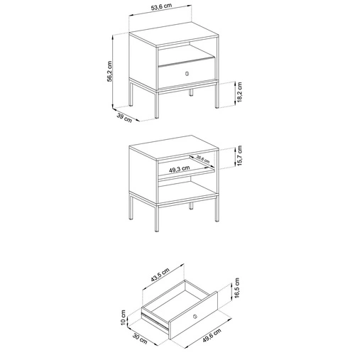 Noční stolek Evora navy blue