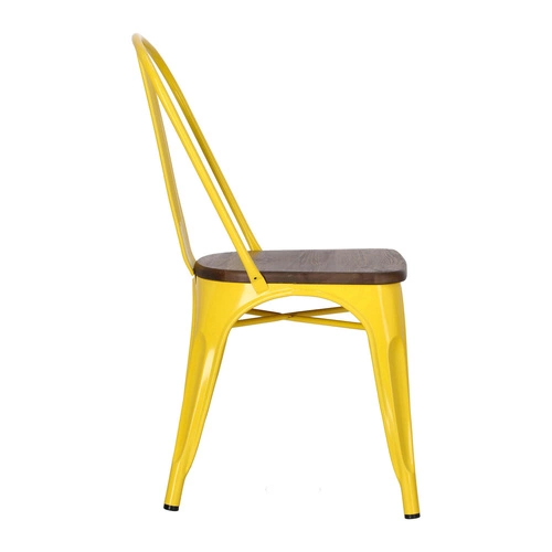 Židle Paris Wood řlutá, sedák ořech