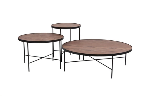 Kulatý konferenční stolek TRE 900 americký ořech skandinávský do obýváku NORDIFRA