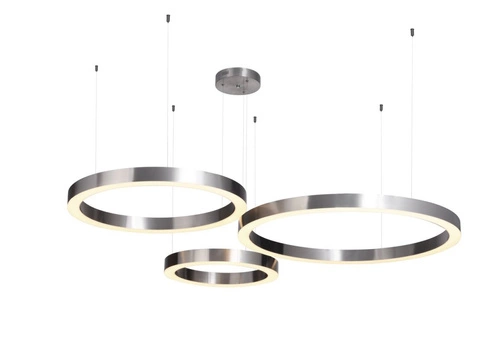 Závěsné LED svítidlo Circle 100 cm moderní nikl do obýváku a nad kuchyňský ostrůvek Step into Design