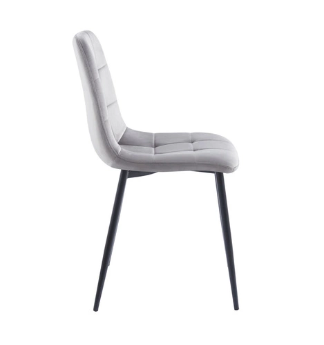 Jídelní židle Caro Velvet Intesi šedá čalouněná moderní sametová prošívaná černé nohy