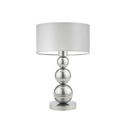 Noční lampička HONOLULU moderní se stínidlem světle šedá stříbrná do ložnice a obýváku