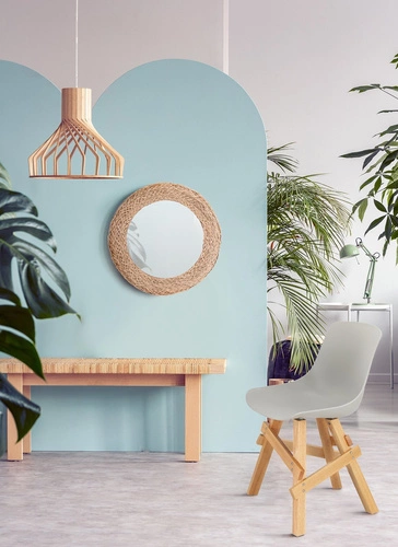 Jídelní židle Rail Intesi šedá moderní skandinávská dřevěné nohy