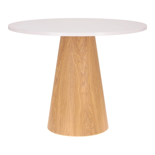 Kulatý konferenční stolek Soleilo 80 cm bílá/dub Výprodej