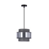Zajíc závěsná lampa černá 1x60W E27 stínidlo šedá+stříbrná