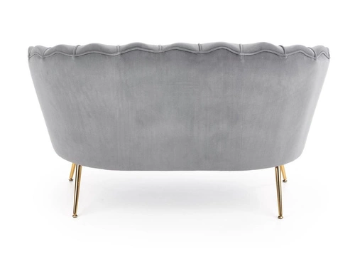 Dvoumístná sametová pohovka Florencja šedá glamour do obýváku na zlatých nohách Intesi