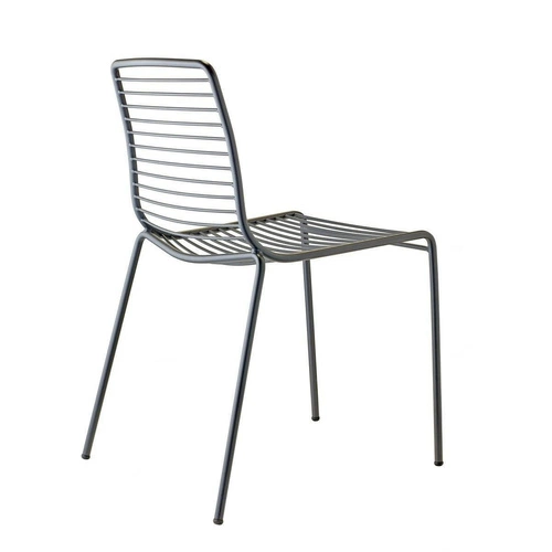 Kovová zahradní židle Summer antracitová moderní stohovatelná na terasu SCAB Design