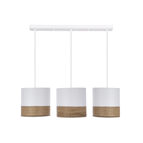Závěsné svítidlo Bianco white 3x40W E27 stínidlo bílá+ořech