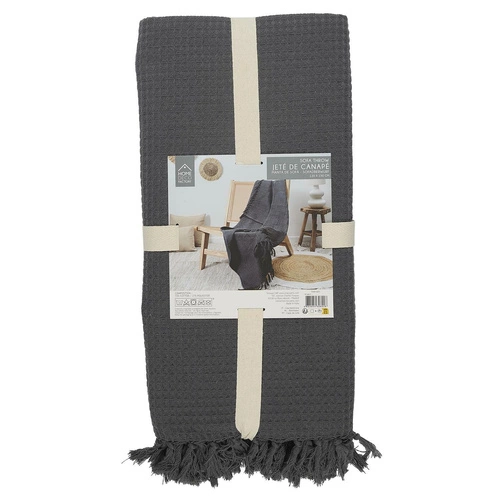 Bavlněný přehoz na postel waffle 120x150 cm grafitový Intesi moderní