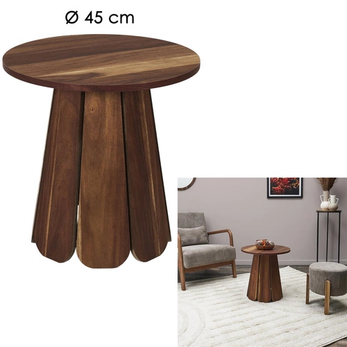 Kulatý konferenční stolek Will 45 cm skandinávský ořech do obýváku Intesi