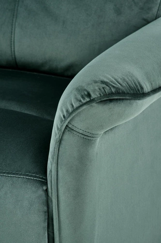 Rozkládací křeslo do obýváku Karlin zelený samet s relaxační funkcí a USB Intesi