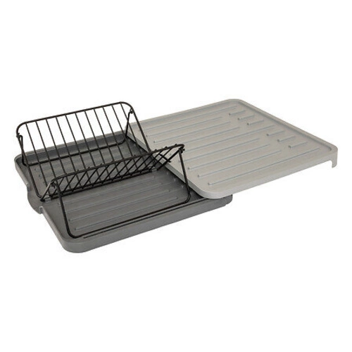 Odkapávač na nádobí šedý 5five simply smart obdélníkový s vyjímatelnou miskou 58 cm