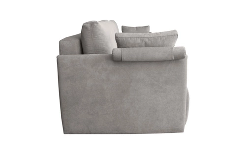 Rozkládací pohovka s funkcí spaní Mondel světle šedý manšestr 3místná s úložným prostorem do obýváku