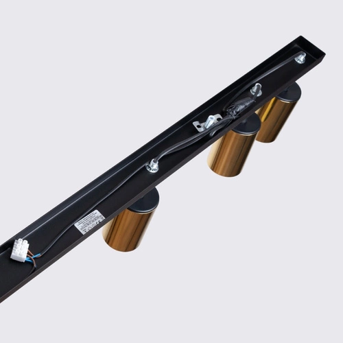 Stropní LED svítidlo WINX 6L černé zlaté moderní do obýváku a jídelny SOLLUX