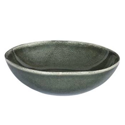 Hluboký talíř Black Forest 19 cm keramický šedo-zelený na polévku do jídelny Intesi