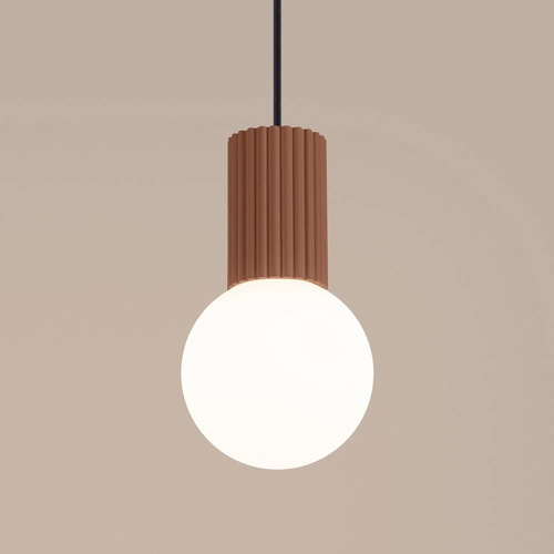Závěsné svítidlo koule HALO 1 béžové skleněné do obýváku moderní SOLLUX LIGHTING