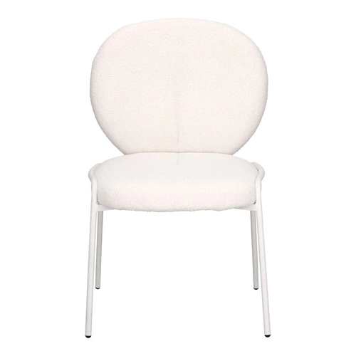 Čalouněná židle Bianco boucle bílá do jídelny a obýváku moderní skandinávský styl Intesi