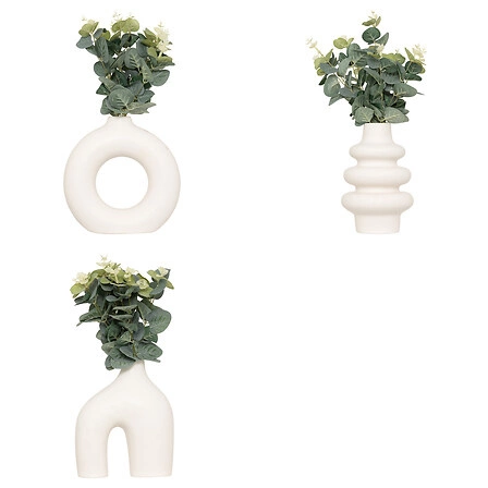 Váza na kolečkách Suza s umělým eukalyptem 30 cm