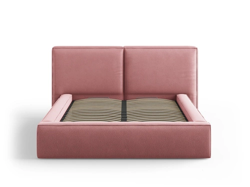 Čalouněná postel do ložnice Jodie II růžová 180x200 s úložným prostorem glamour