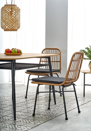 Jídelní stůl Sonic oválný zlatý dub černé nohy moderní loft 160x90 cm