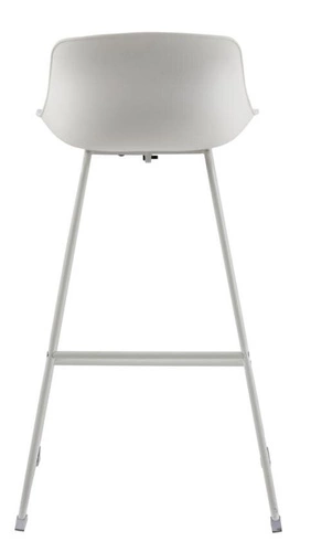 Barová židle s opěrkou Actona Tina bílá moderní do kuchyně a k baru, ekokůže, kov 76 cm