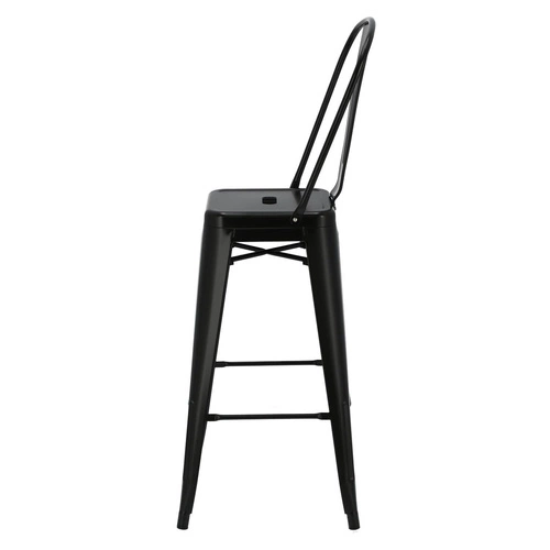 Barová židle Paris Back 75 cm moderní kovová s opěrkou do kuchyně na míru D2.DESIGN