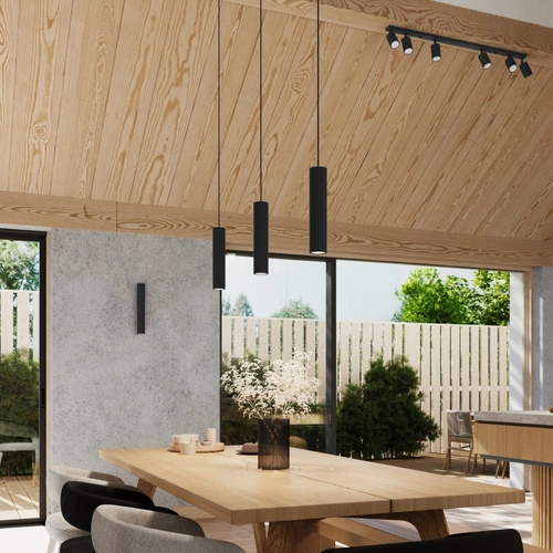 Stropní svítidlo KARBON 6L černé moderní nastavitelné do obývacího pokoje a ložnice hliník