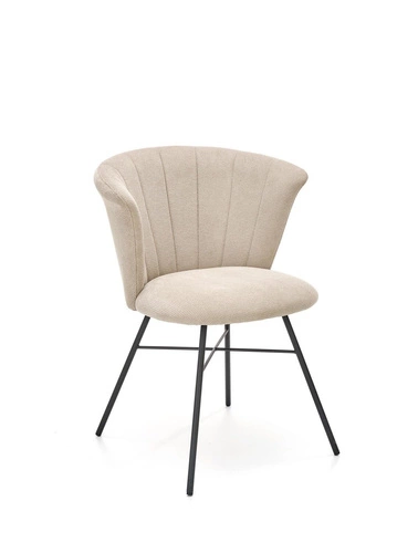 Čalouněná jídelní židle Giselle béžová moderní s černými nohami Intesi